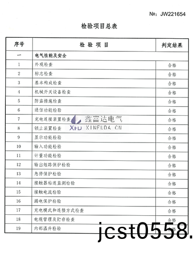智能(neng)交(jiao)流充(chong)電樁(zhuang)XFD-A07檢驗報(bao)告(gao)3 智能(neng)交流充(chong)電樁(zhuang)XFD-A07檢(jian)驗(yan)報(bao)告(gao)3